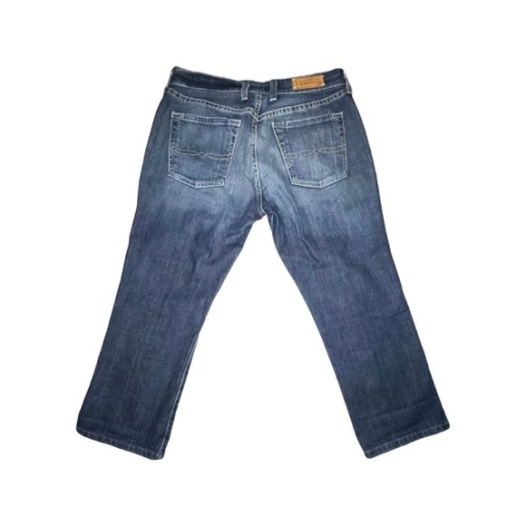 Lucky Brand Classic Rider Crop Dark Wash Distressed Jeans Womens 2 26 23 - Picture 5 of 8